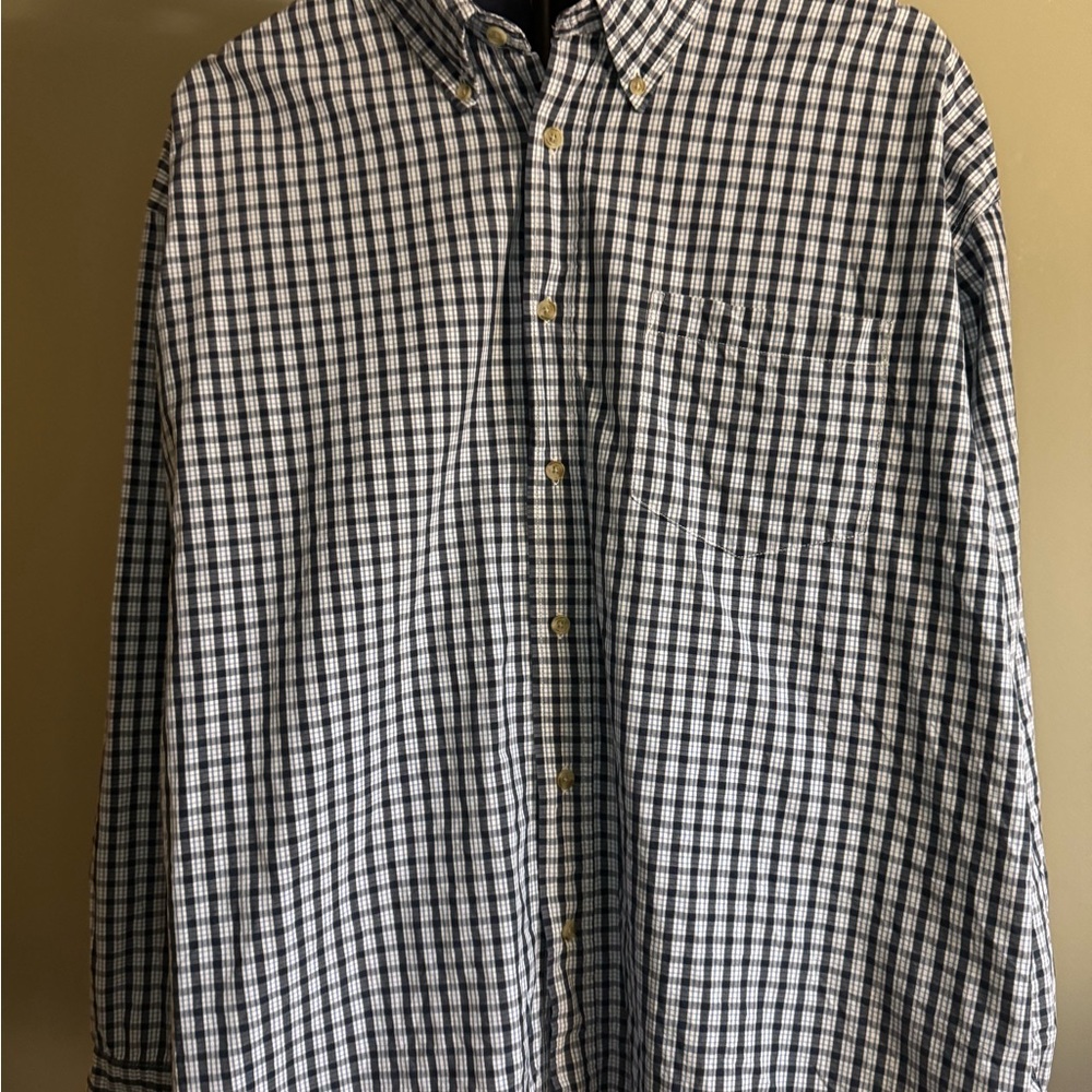 Wrangler Long Sleeve Button Down Shirt in Blue Plaid